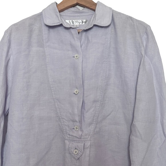 Claridge + King linen Lavender Scalloped Edges Lagenlook Romantic tunic Large - Picture 9 of 12